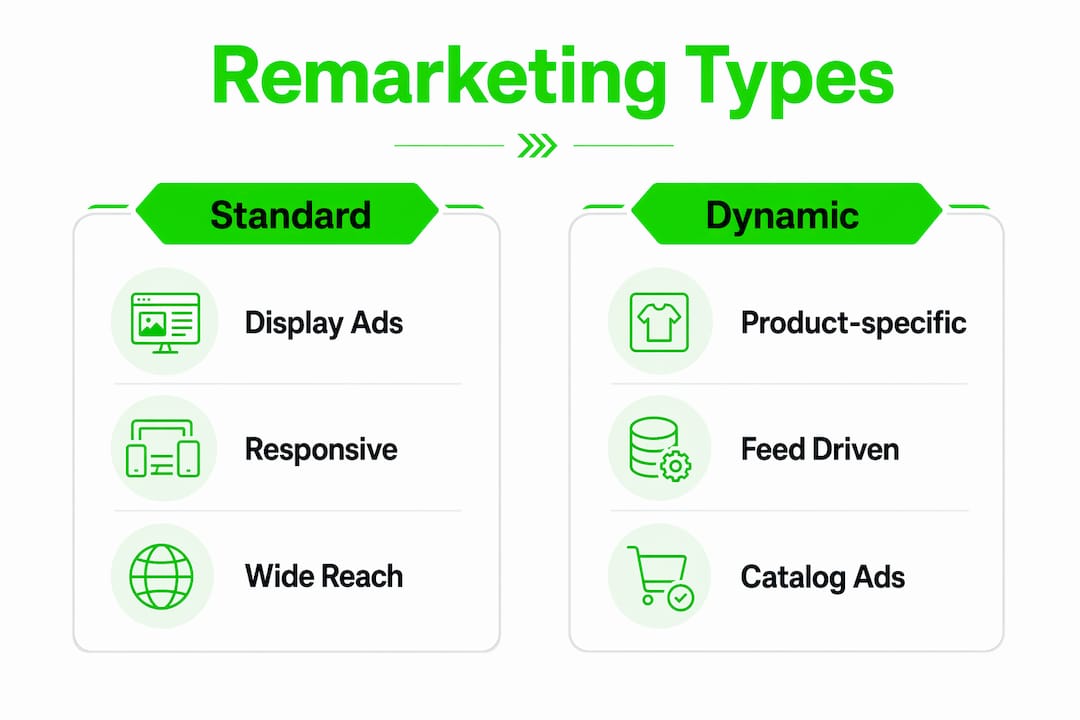 Infographic comparing remarketing types