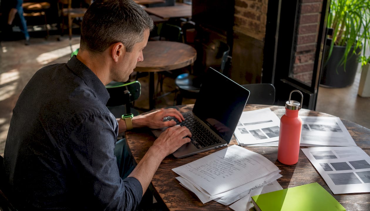 Man working on local Google Ads campaign