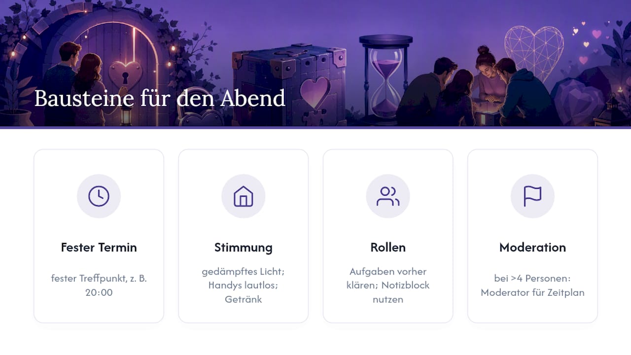 Vier Elemente für einen gelungenen Rätselabend