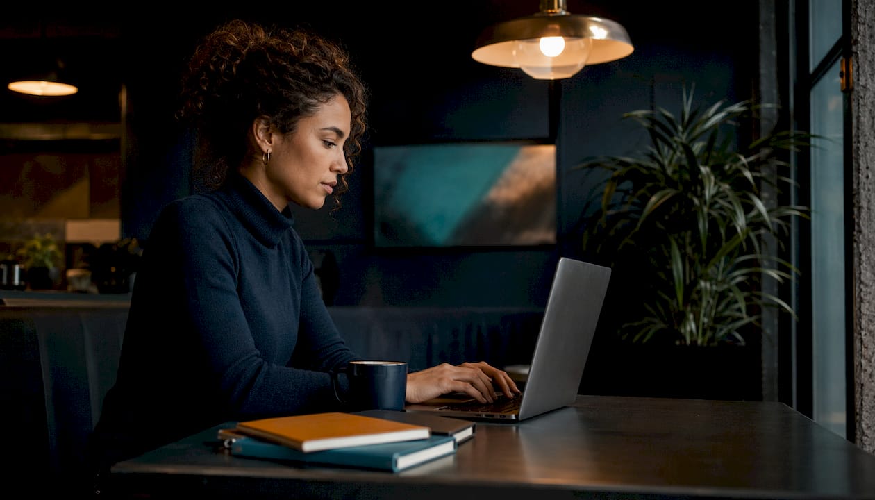 Woman collaborating on video editing remotely