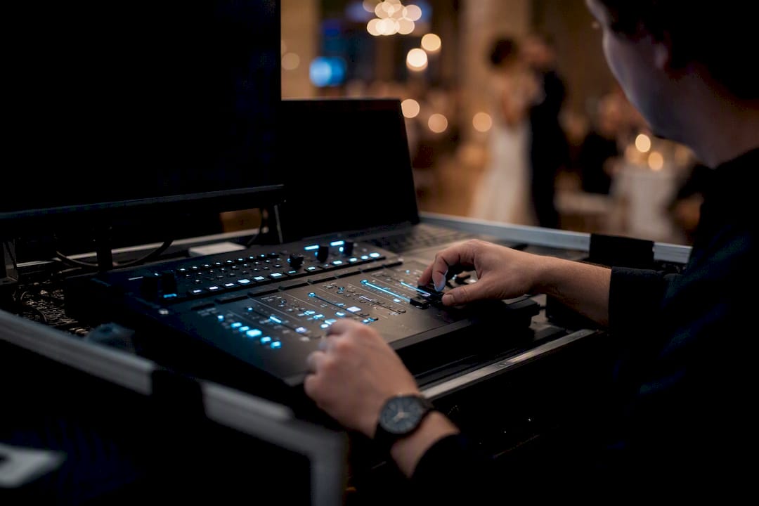 Editor adjusting beat sync for wedding video