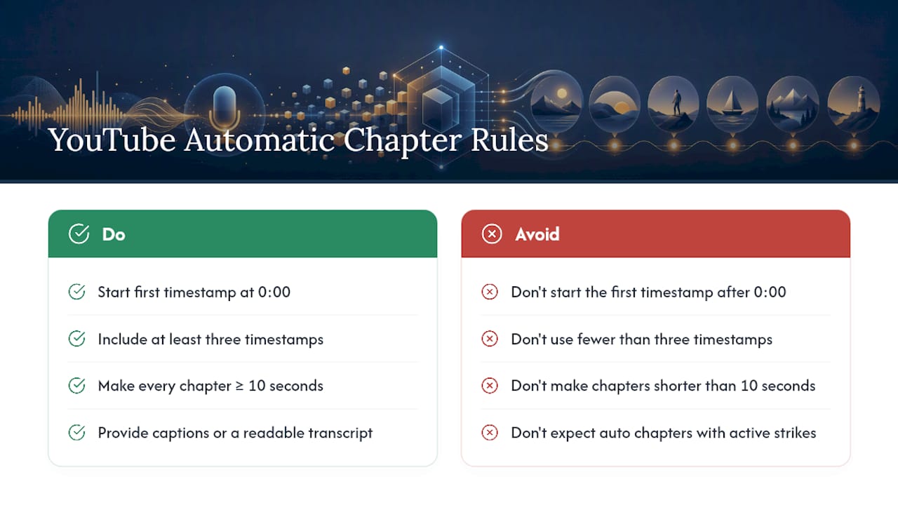 What Are YouTube's Rules for Automatic Chapters? — overview diagram