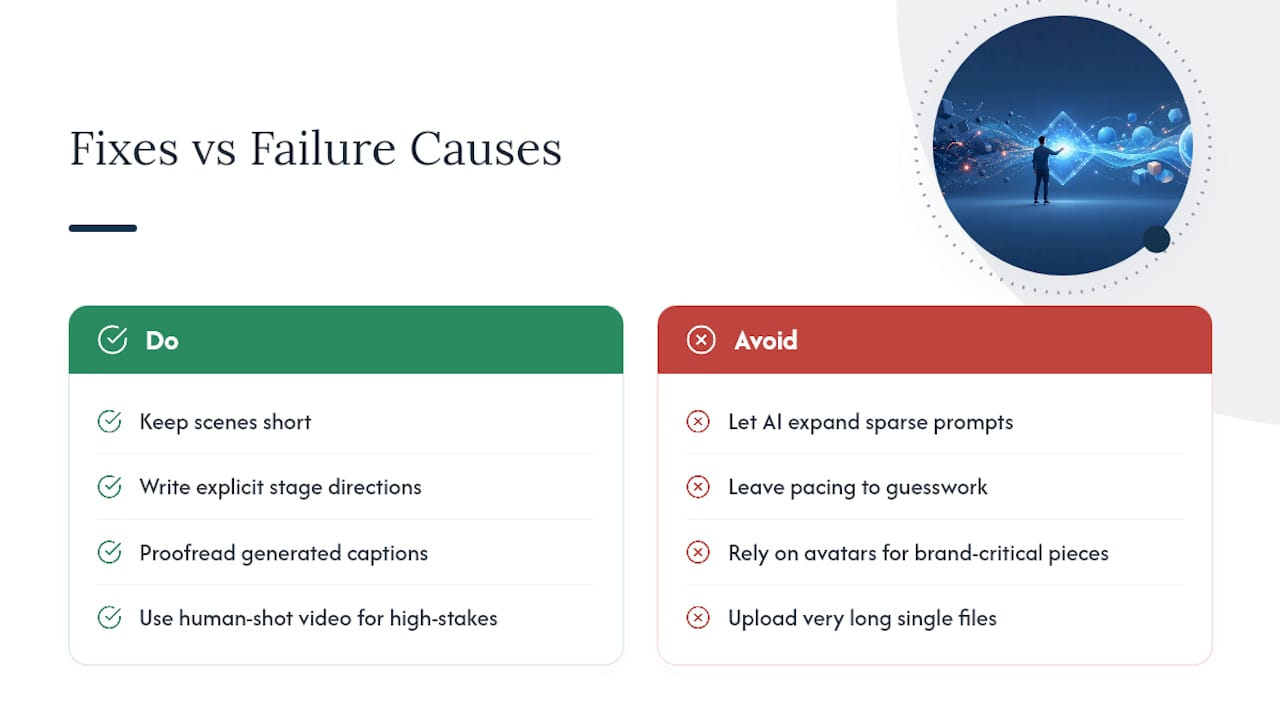 Where AI Video Presentations Still Fall Short — overview diagram