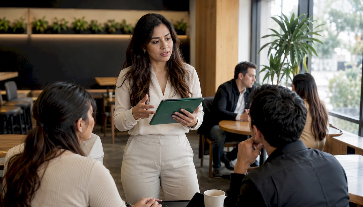 Legal operations manager reviewing workflow tools