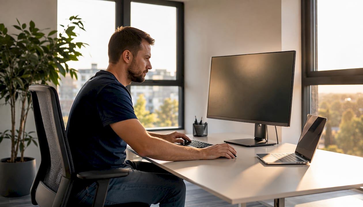Hände richten die HTTPS-Sicherheit ein