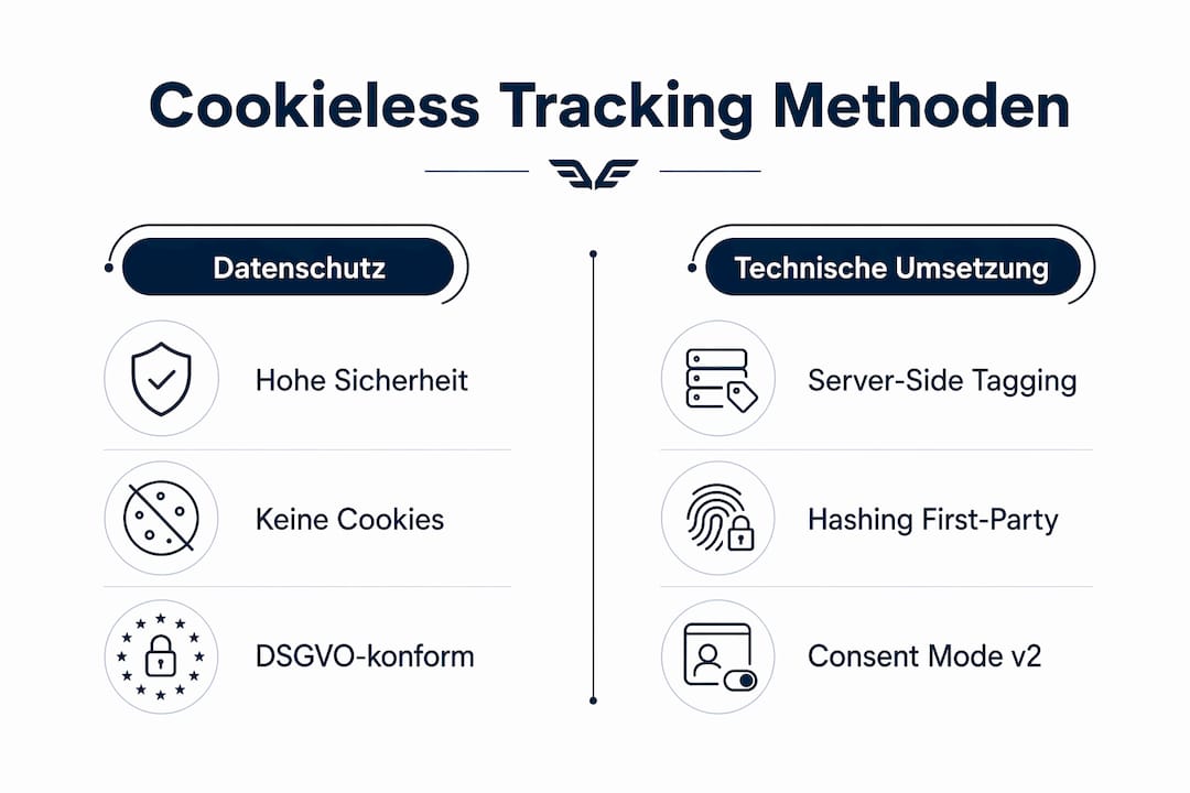 Infografik: Überblick und Vergleich moderner Tracking-Ansätze ohne Cookies