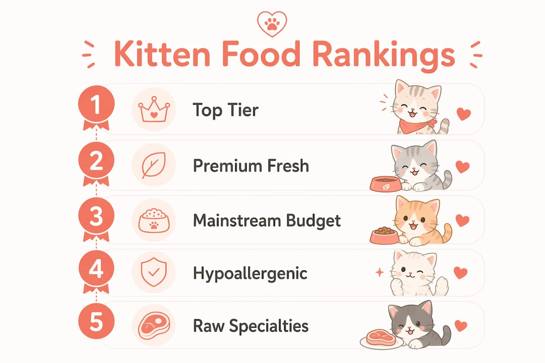 Infographic ranking kitten food categories