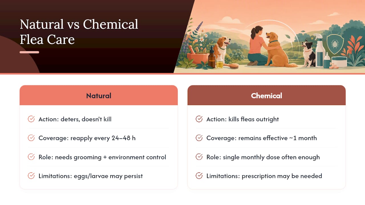 Natural and chemical flea treatment comparison