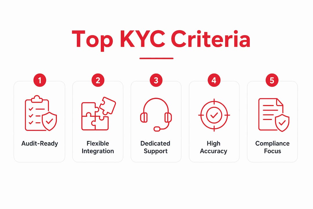 Infographic showing top KYC provider criteria