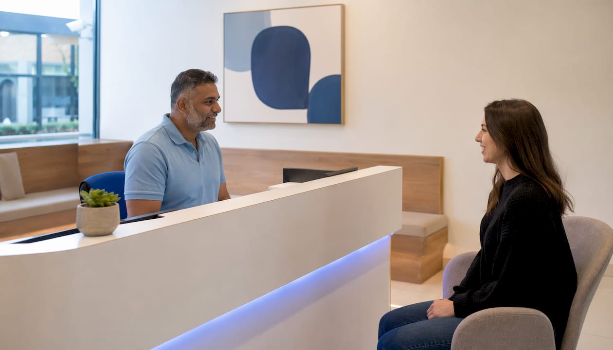 Reception area of Melbourne dental clinic