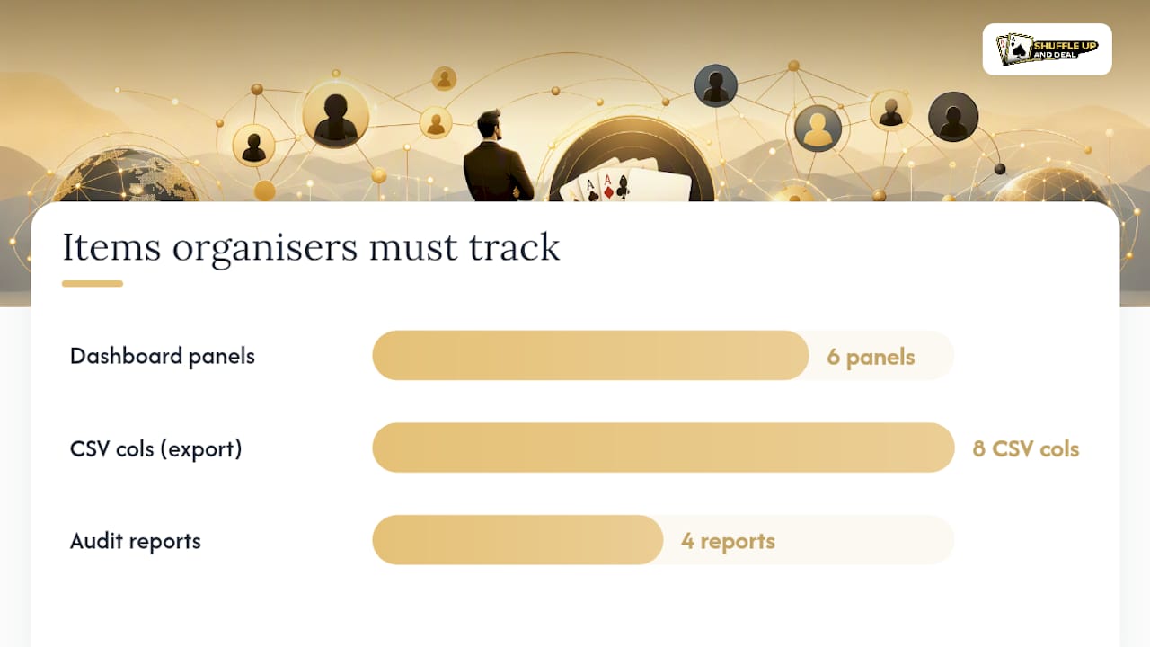What dashboard and reports should every organiser have? - overview diagram