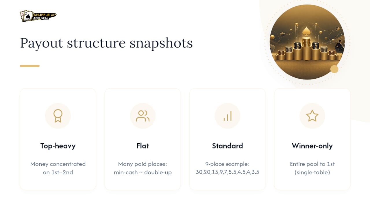 Comparison chart of four poker payout structures