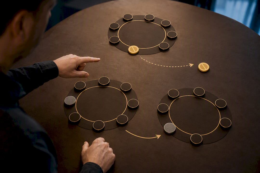 Illustration of poker table vacant seat statuses