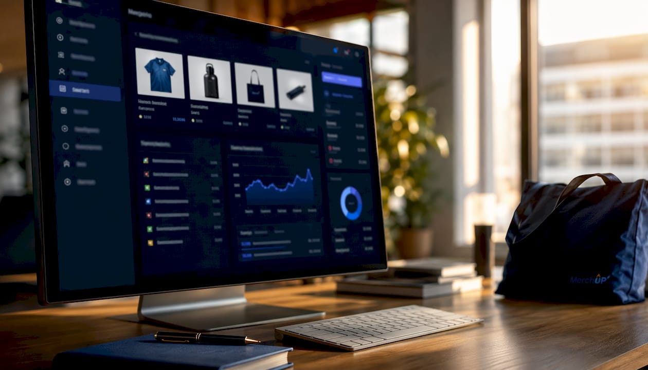 Side view of Shopify storefront UI on desktop
