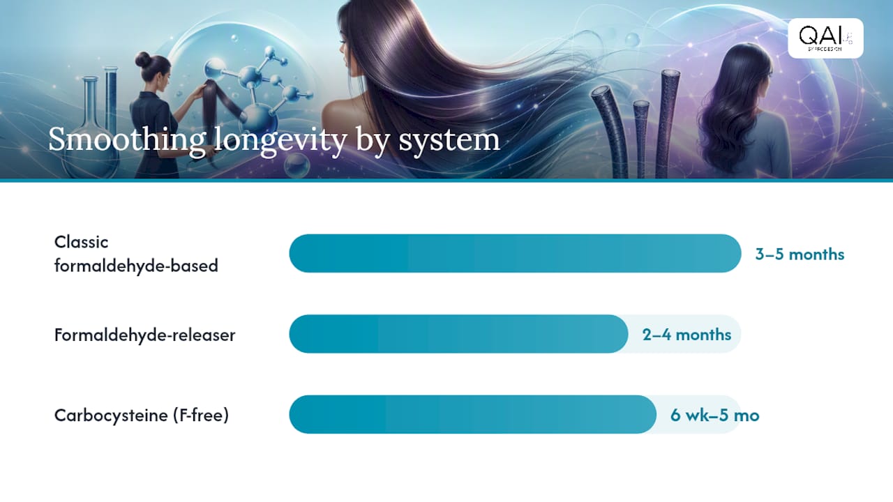 Comparison of keratin smoothing system types and risks