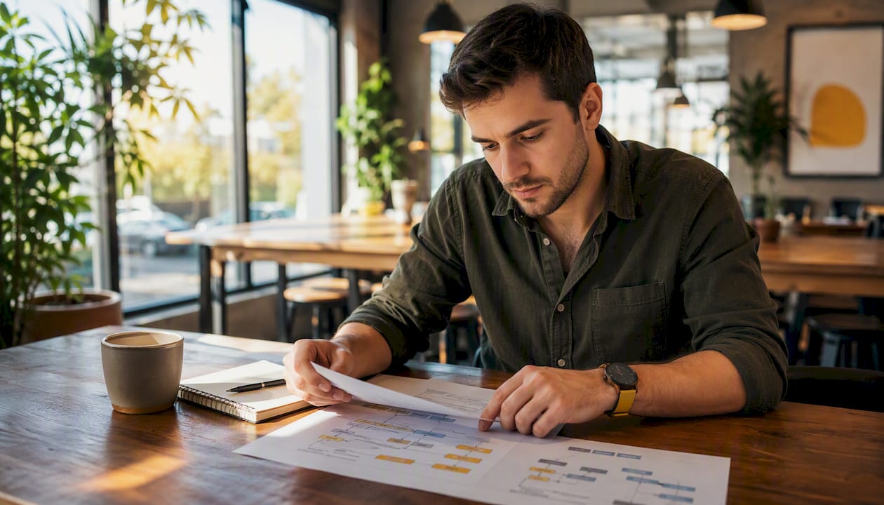 Data analyst reviewing content governance charts