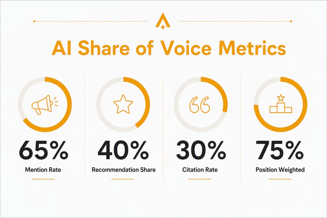 Infographic of key AI share of voice metrics