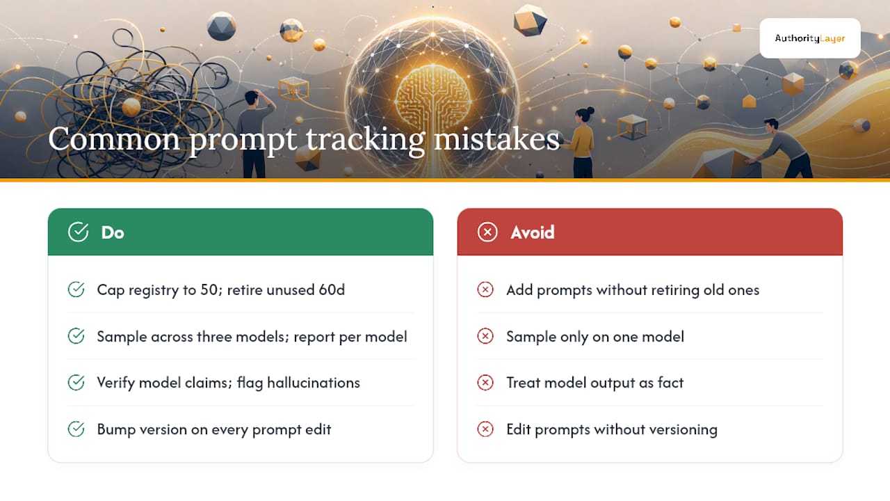 Common mistakes teams make with prompt tracking — overview diagram