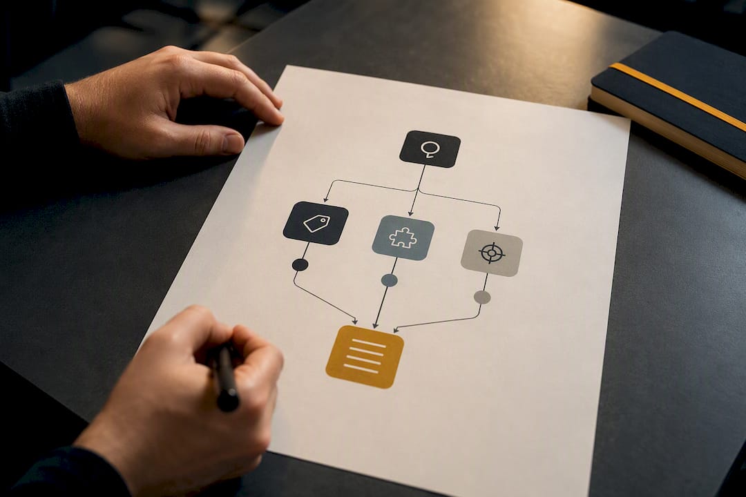 AI prompt branching into content requirements