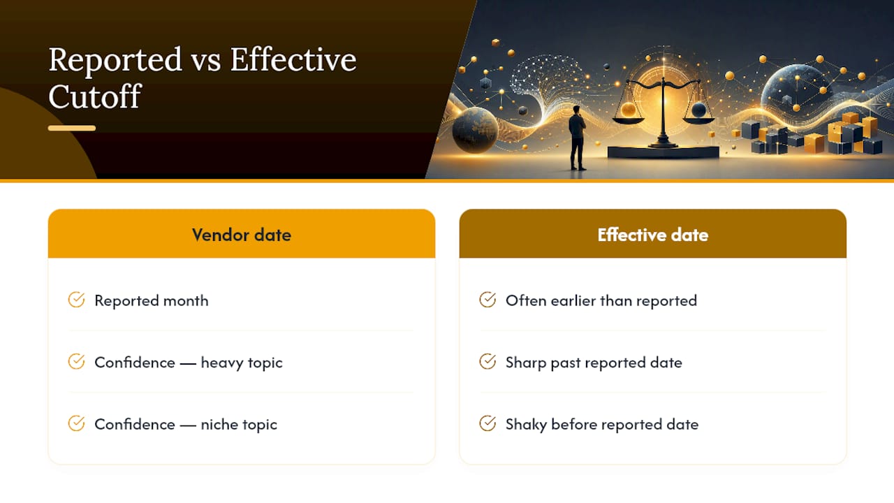 Reported versus effective knowledge cutoff