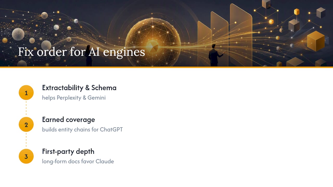 Do ChatGPT, Perplexity, Claude, and Gemini Weigh Sources Differently? — overview diagram
