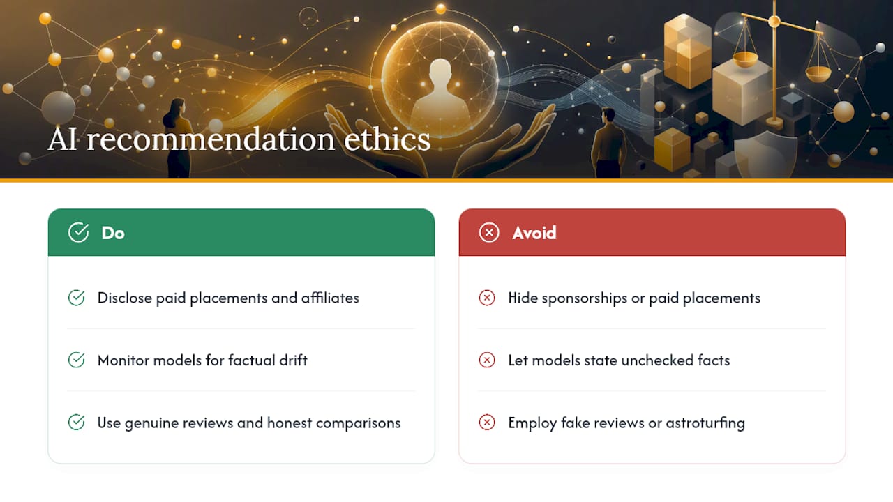 Legal and Ethical Considerations of AI Product Recommendations — overview diagram