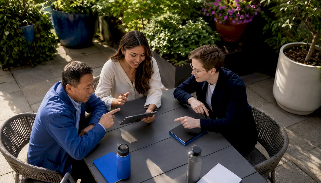 Sales team discussing AI strategy