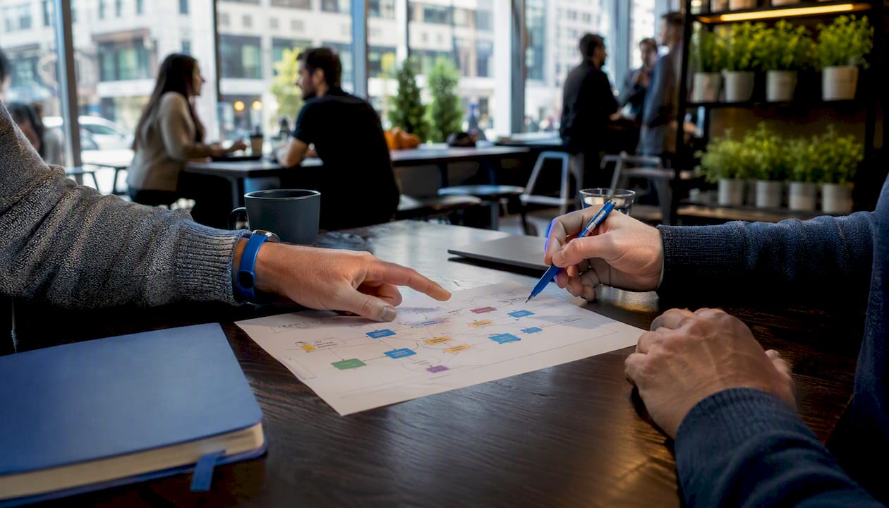 Collaborative hands illustrating Revenue Operations workflow