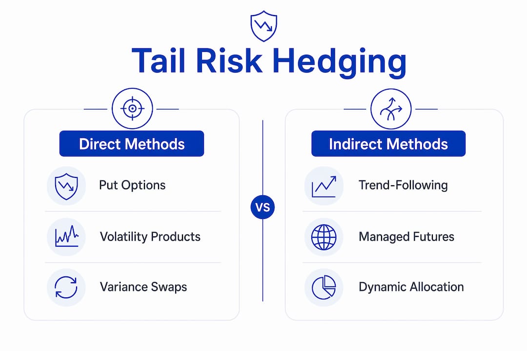 Infographic comparing tail risk hedging methods