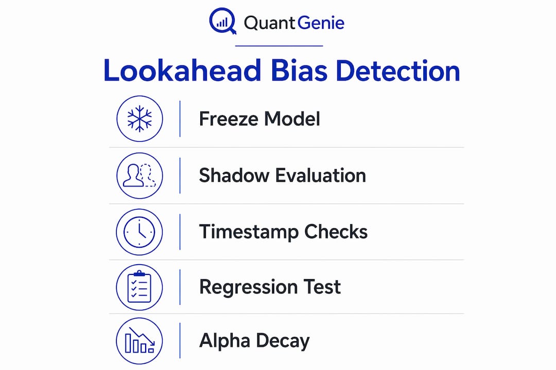 Infographic showing steps to detect lookahead bias