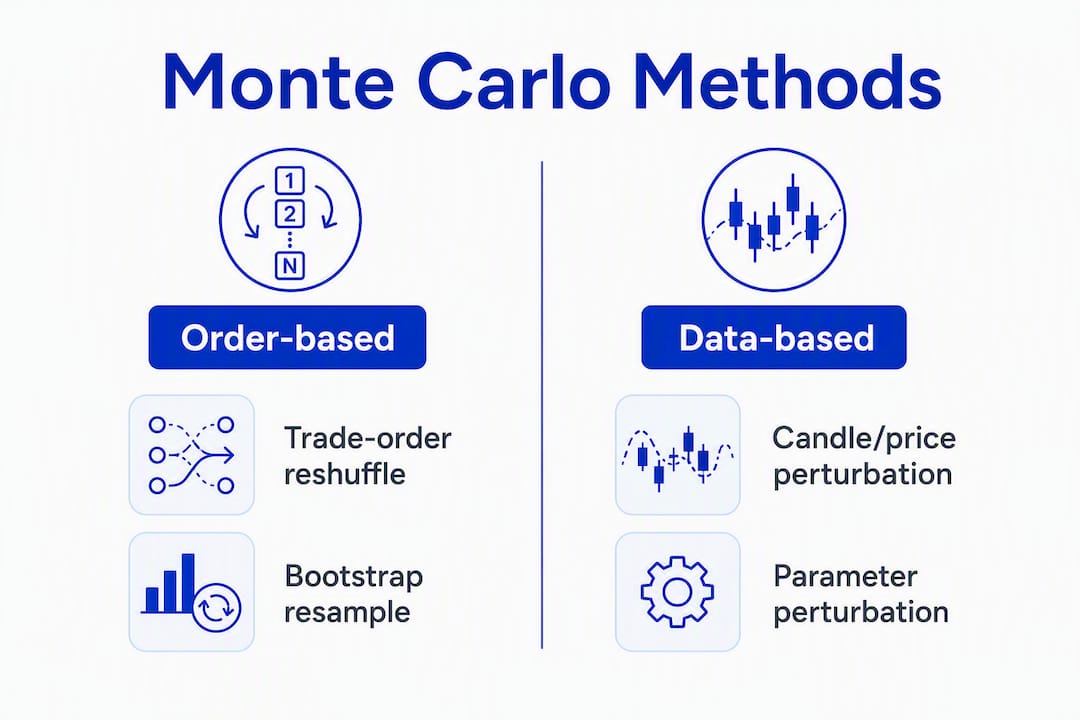Infographic comparing Monte Carlo backtesting methods