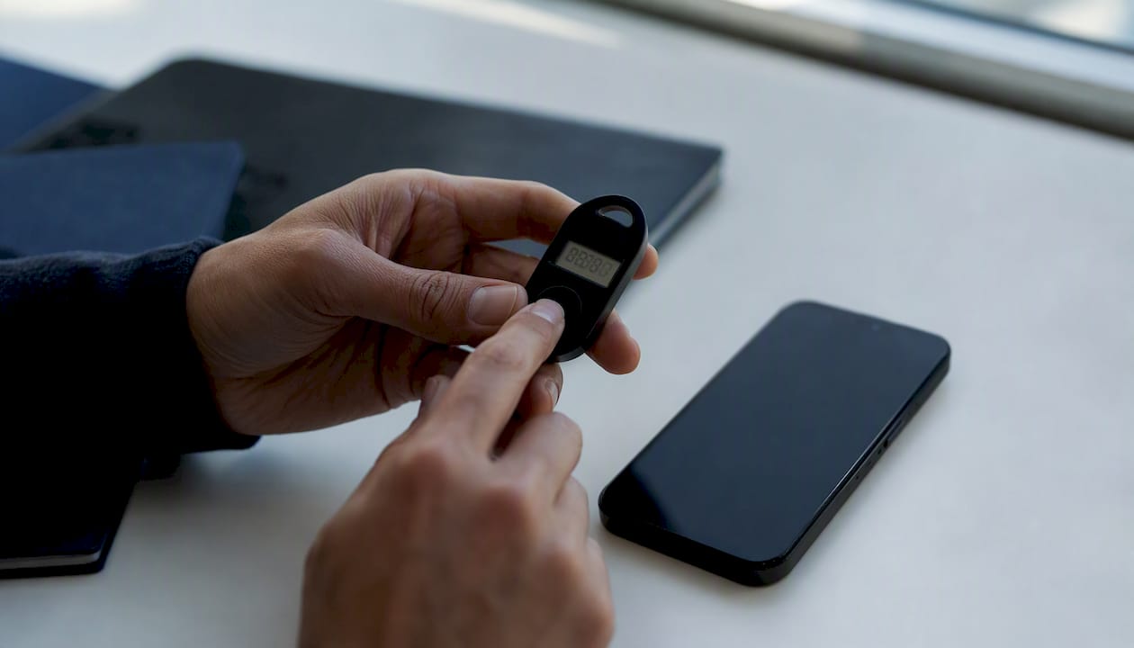 Hands using security token for API access