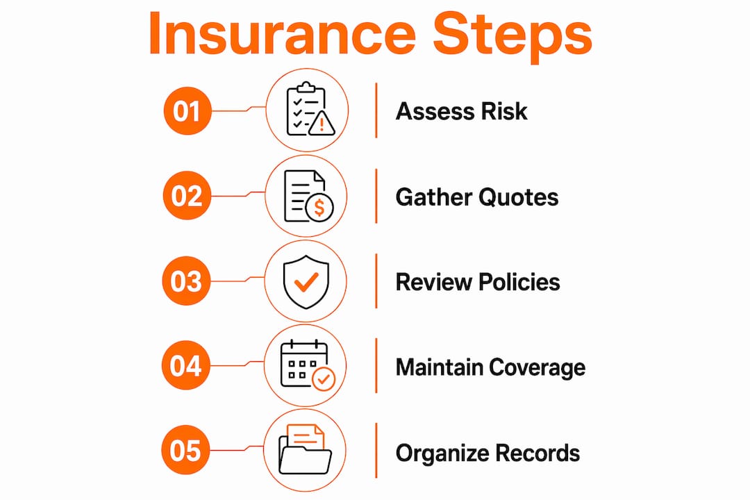 Infographic illustrating steps to apply for insurance