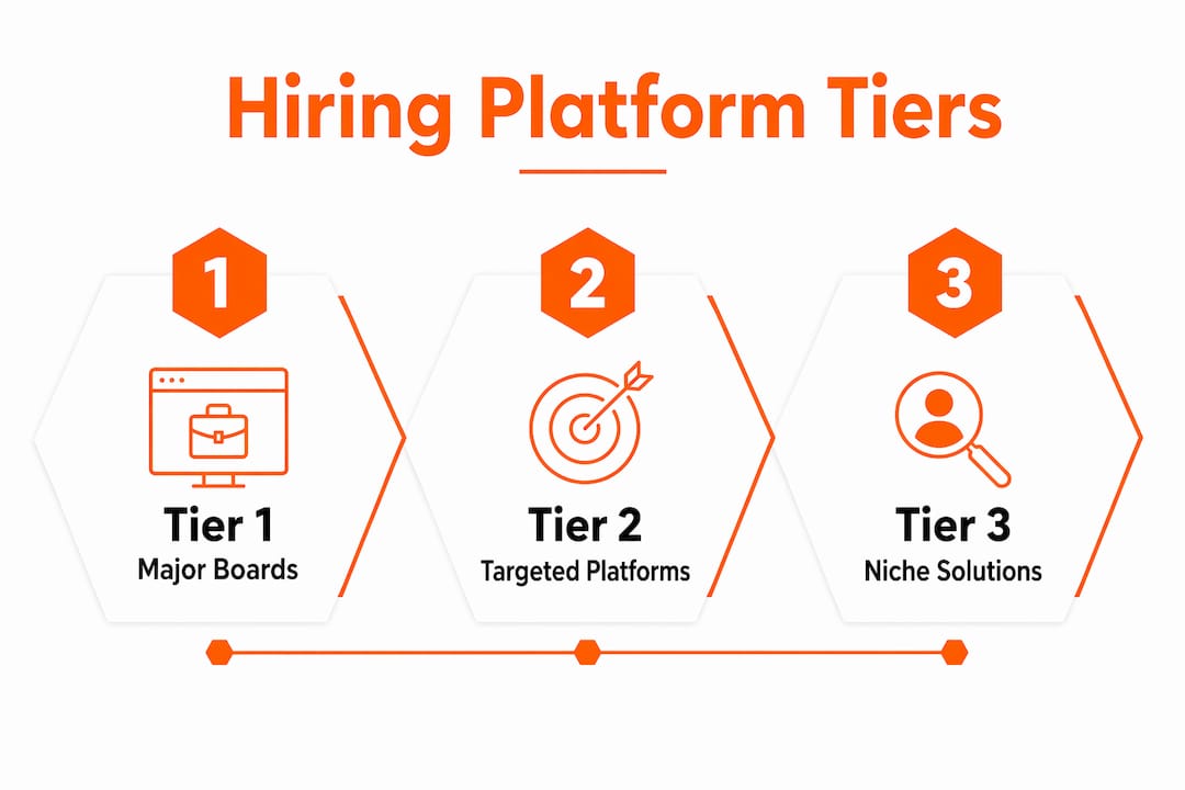 Infographic ranking ZipRecruiter alternatives by platform type