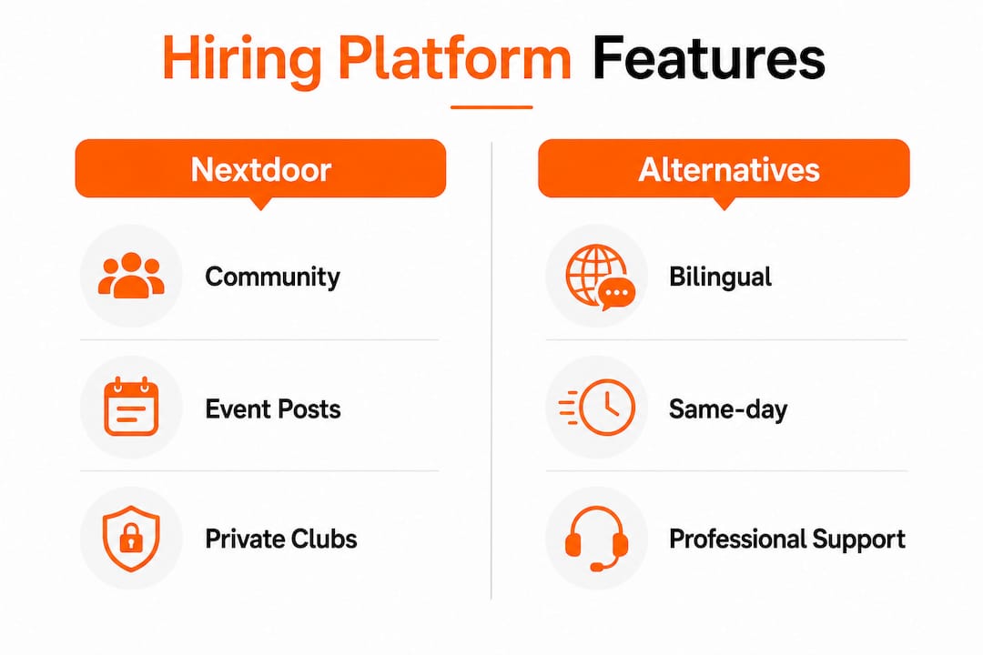 Infographic comparing Nextdoor with hiring alternatives