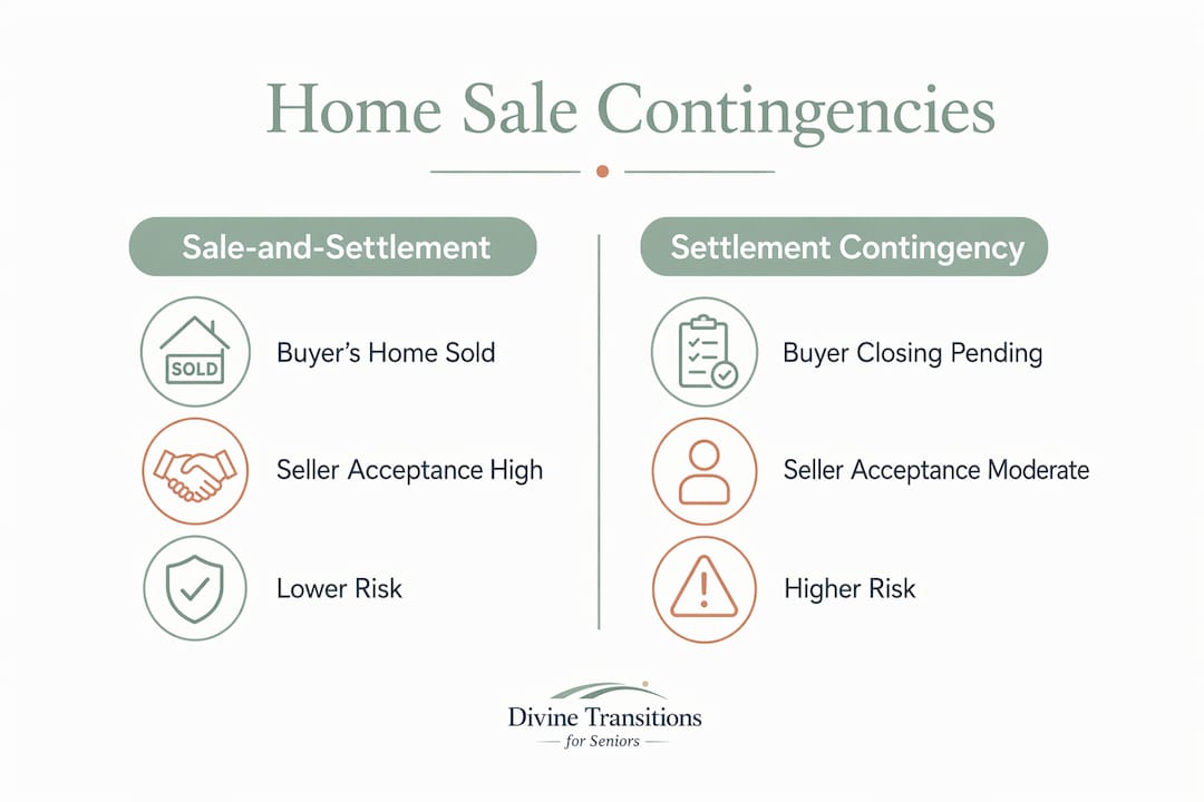Infographic comparing home sale contingency types