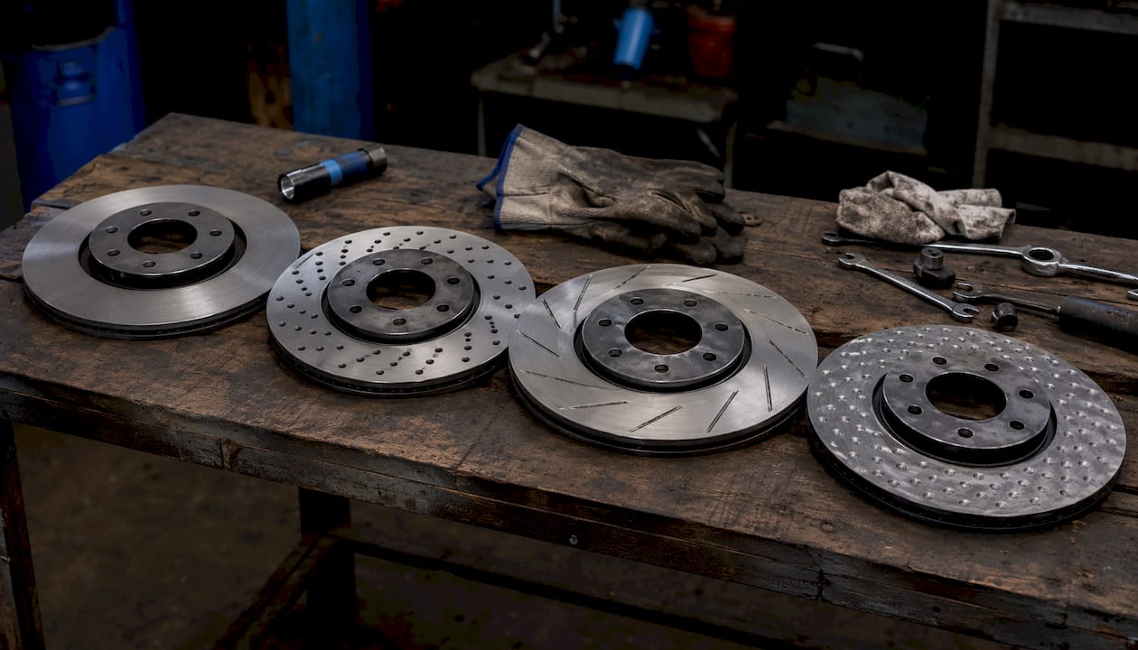 Comparison of four brake rotor types on workbench