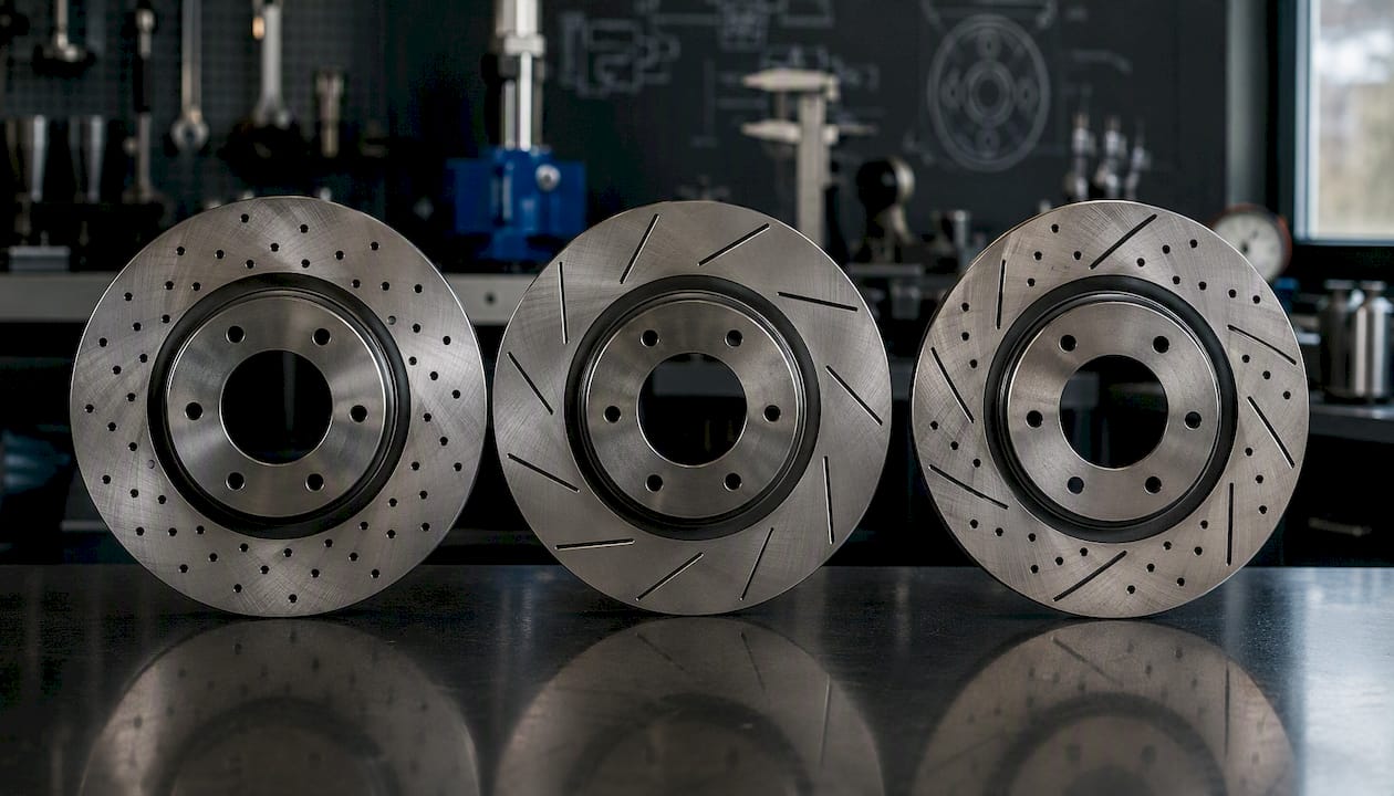 Three brake rotors side-by-side comparison