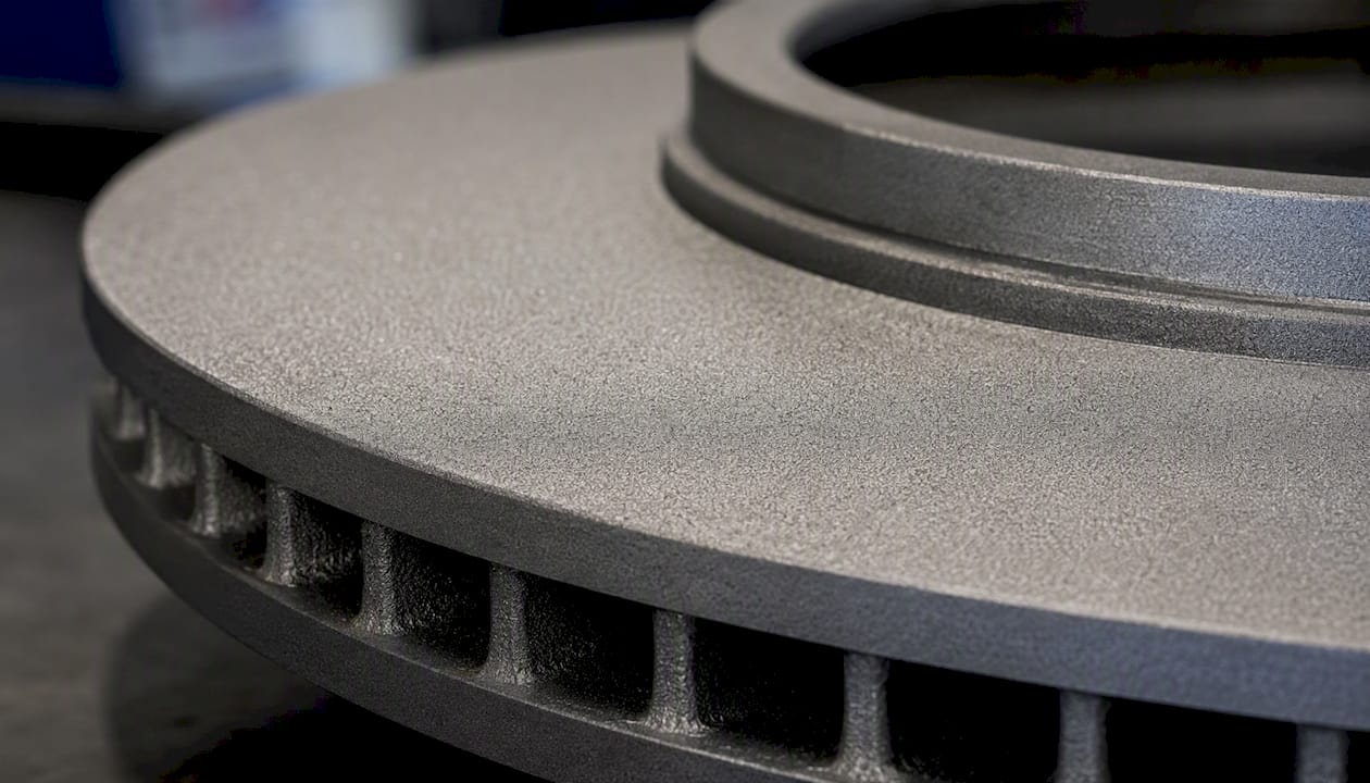 Close-up of corrosion-resistant rotor coating