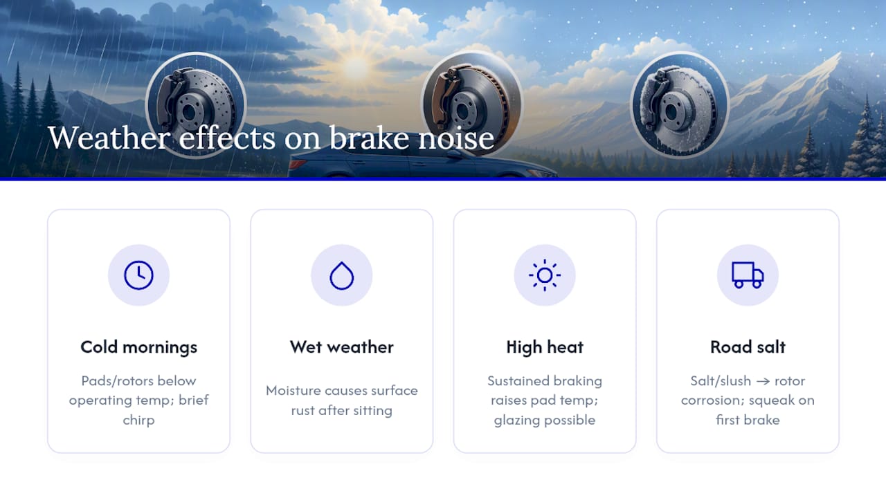 How Weather and Temperature Change the Way Brakes Sound — overview diagram