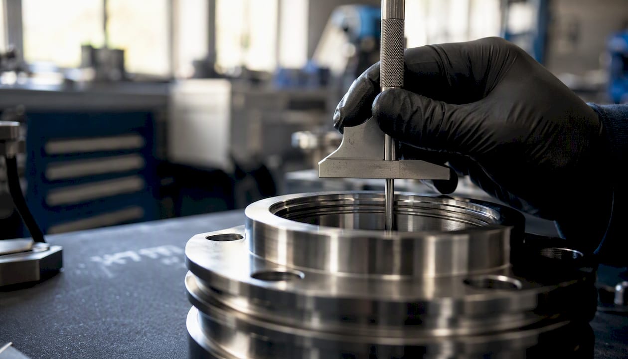 Close-up inspection of O-ring groove surface