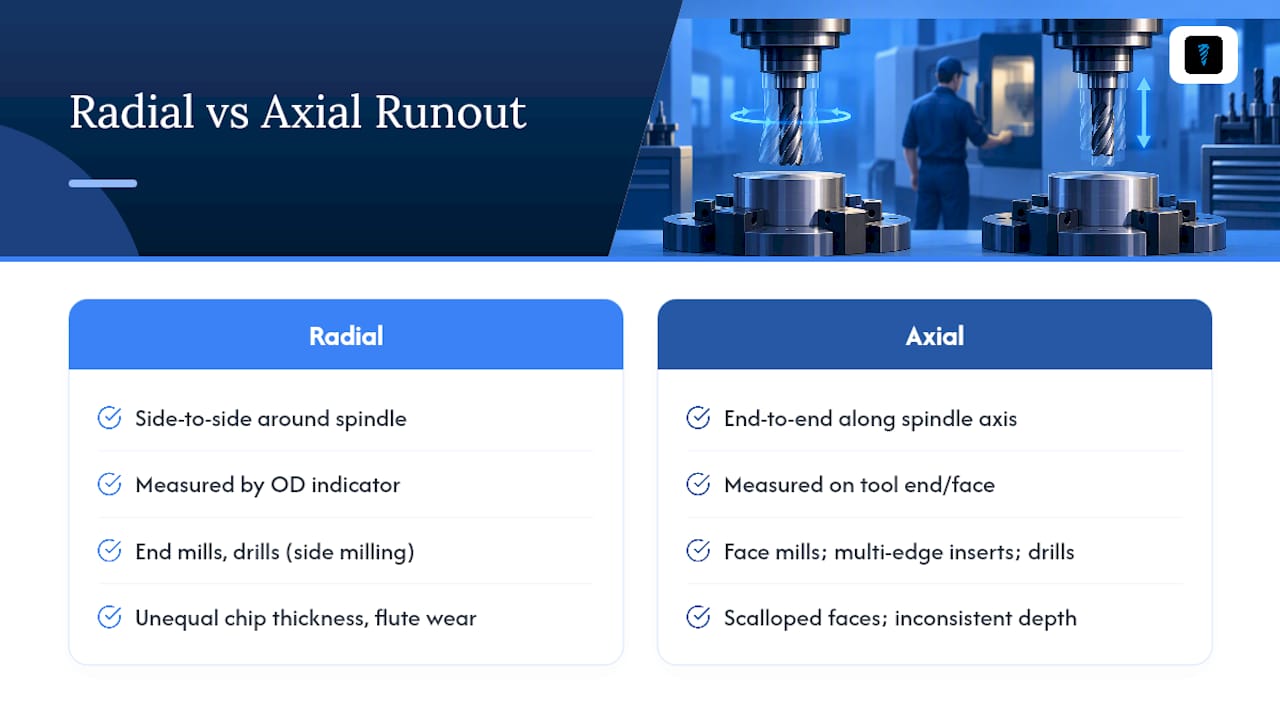 Radial and axial runout comparison