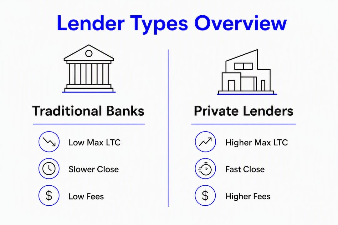 Infographic comparing lender types and features