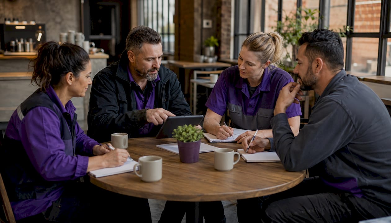 Trades team independently scoring risks together