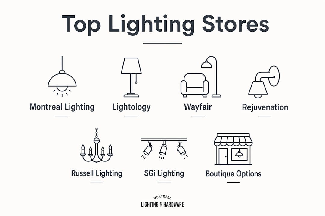 Infographic showing ranked lighting stores in Canada