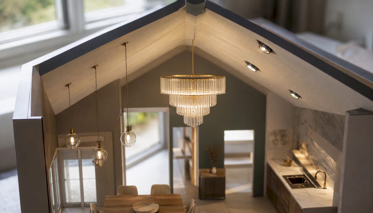 Different vaulted ceiling lighting fixture types