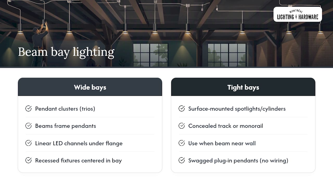 Wide and tight beam bay lighting comparison