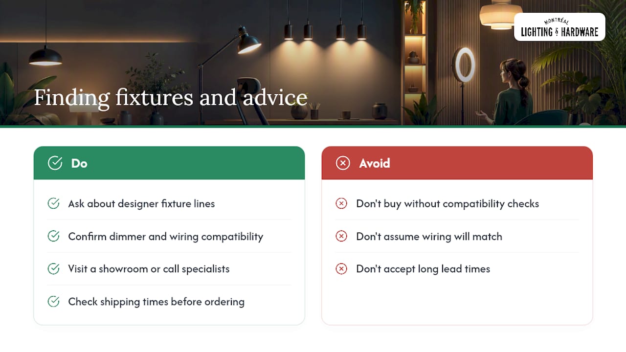 Where to Find the Right Fixtures and Advice — overview diagram