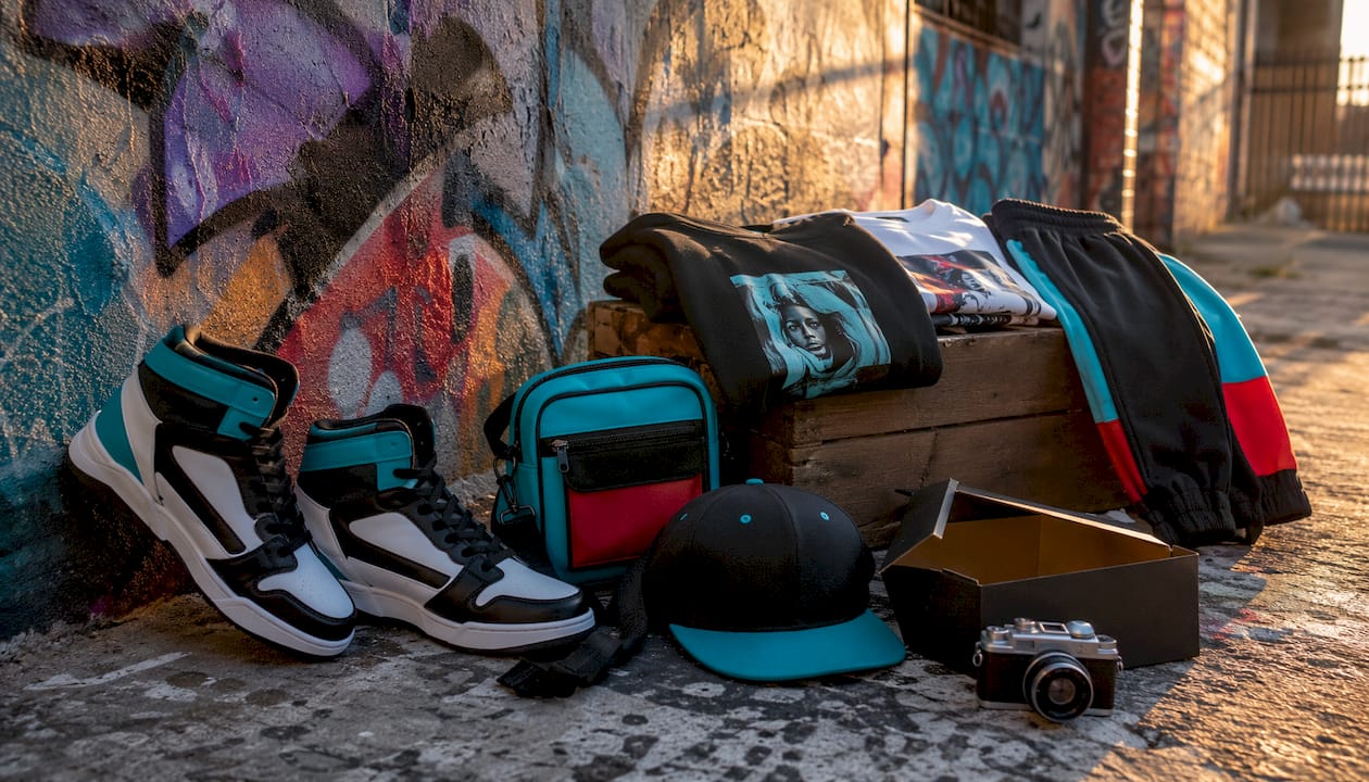 Hip hop concert outfit essentials laid out