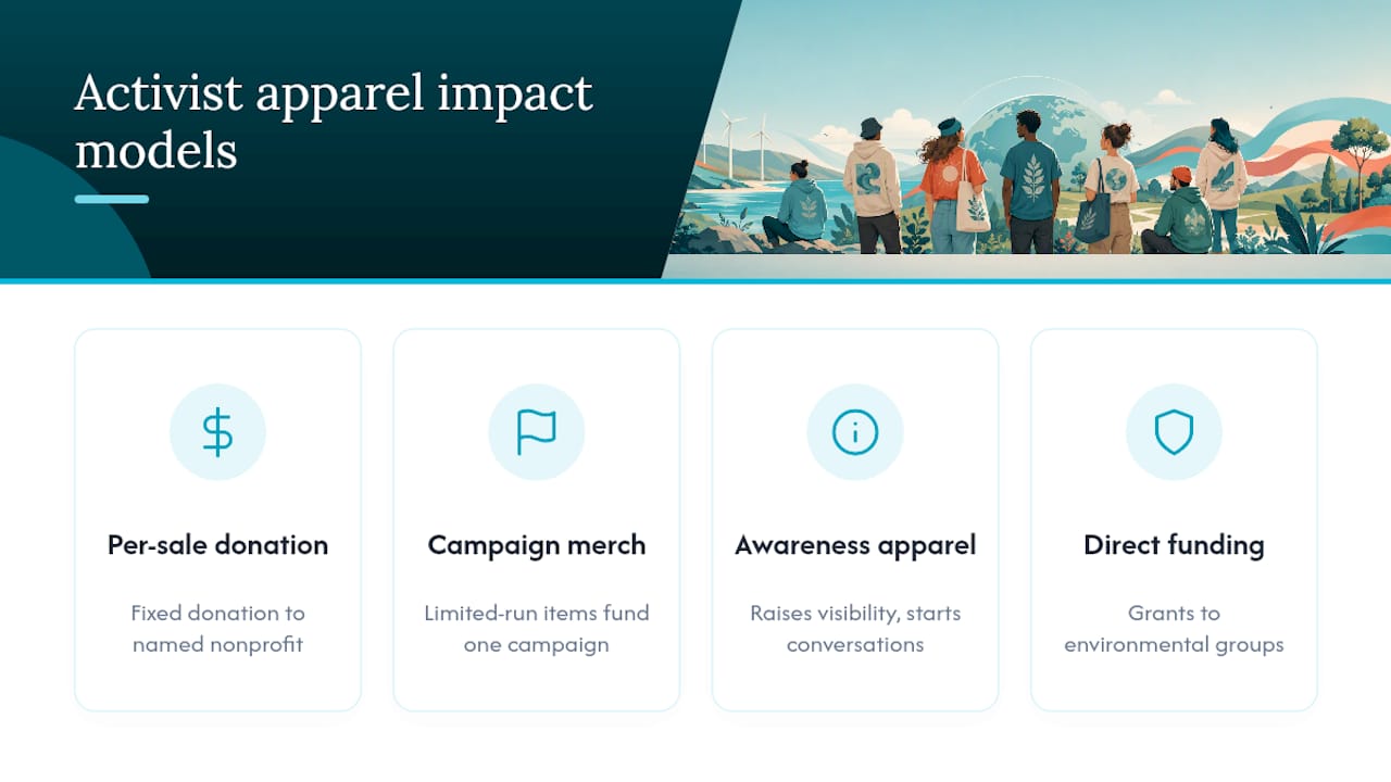 Diagram of activist apparel impact models
